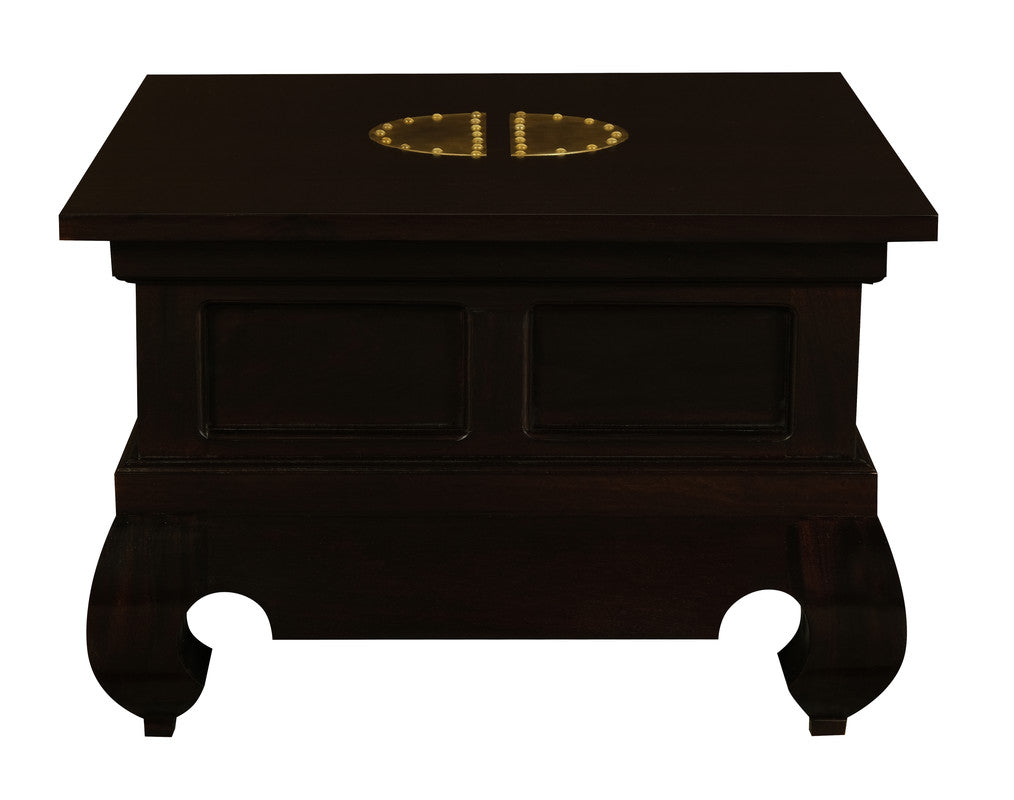 Dynasty Solid Mahogany Timber Lamp Table 60 x 60 cm (Chocolate)