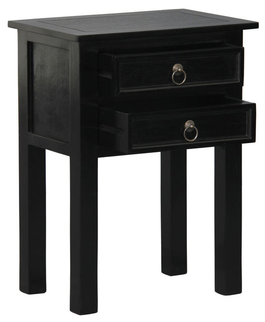 Elliot 2 Drawer Lamp Table (Black)