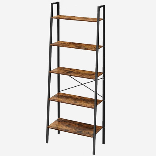 EKKIO 5-Tiers Metal Wood Ladder Shelf EK-WBS-100-YXH
