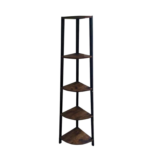 EKKIO 5 Tier Corner Ladder Shelf (Dark Brown) EK-CLS-100-LR
