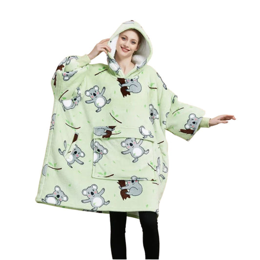 GOMINIMO Hoodie Blanket (Adult Koala Bear Green) GO-HB-139-AYS