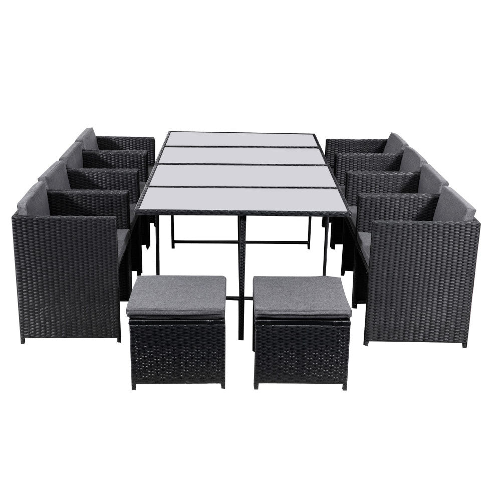 Bali 13PC Outdoor Dining Set – Black