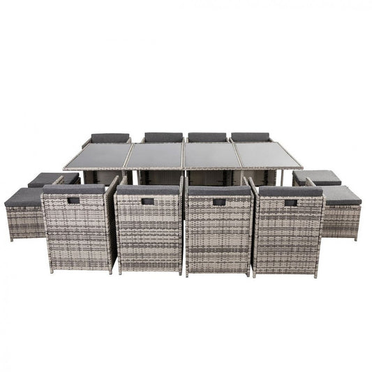 Bali 13PC Outdoor Dining Set – Grey