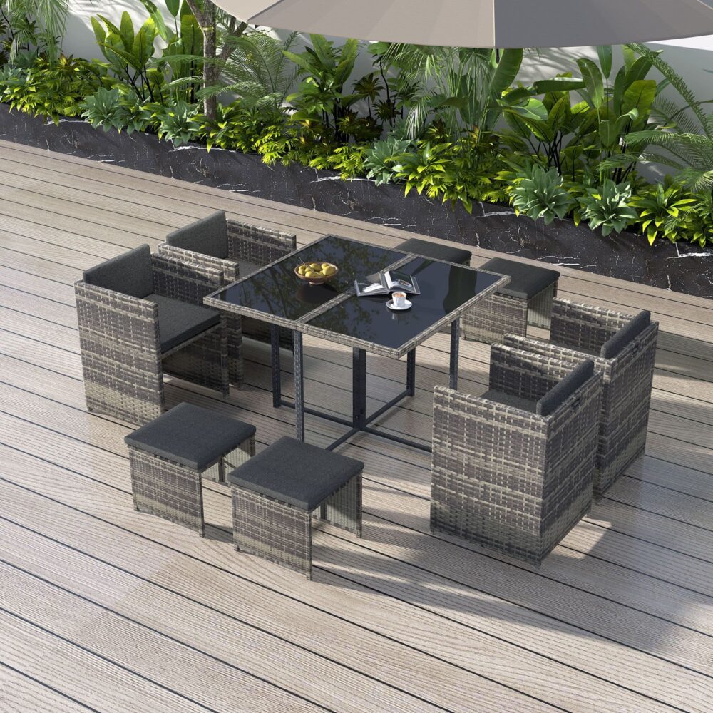 Horrocks 8 Seater Outdoor Dining Set – Grey