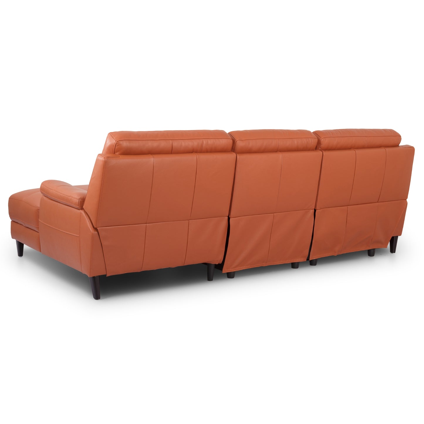 Ella 3 Seater Genuine Leather Sofa Lounge Electric Powered Recliner RHF Chaise Tan