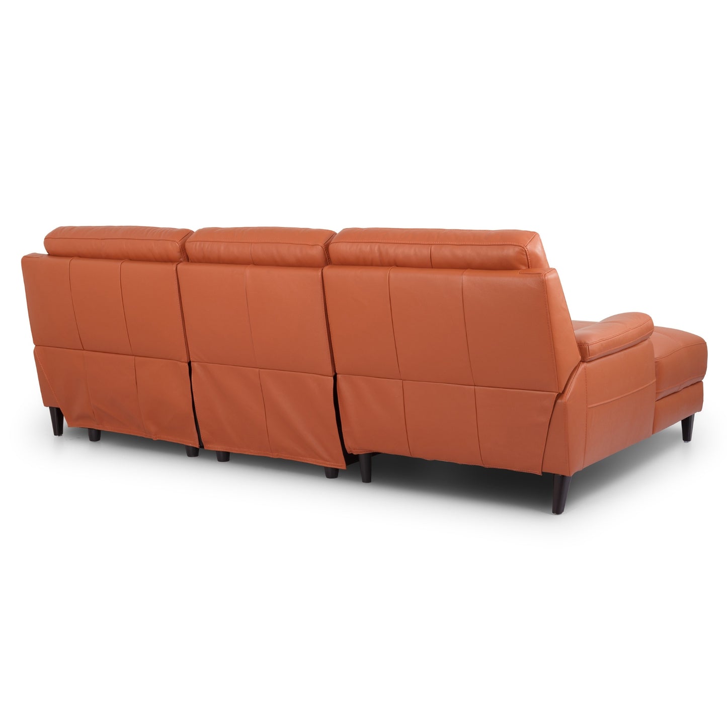 Ella 3 Seater Genuine Leather Sofa Lounge Electric Powered Recliner LHF Chaise Tan