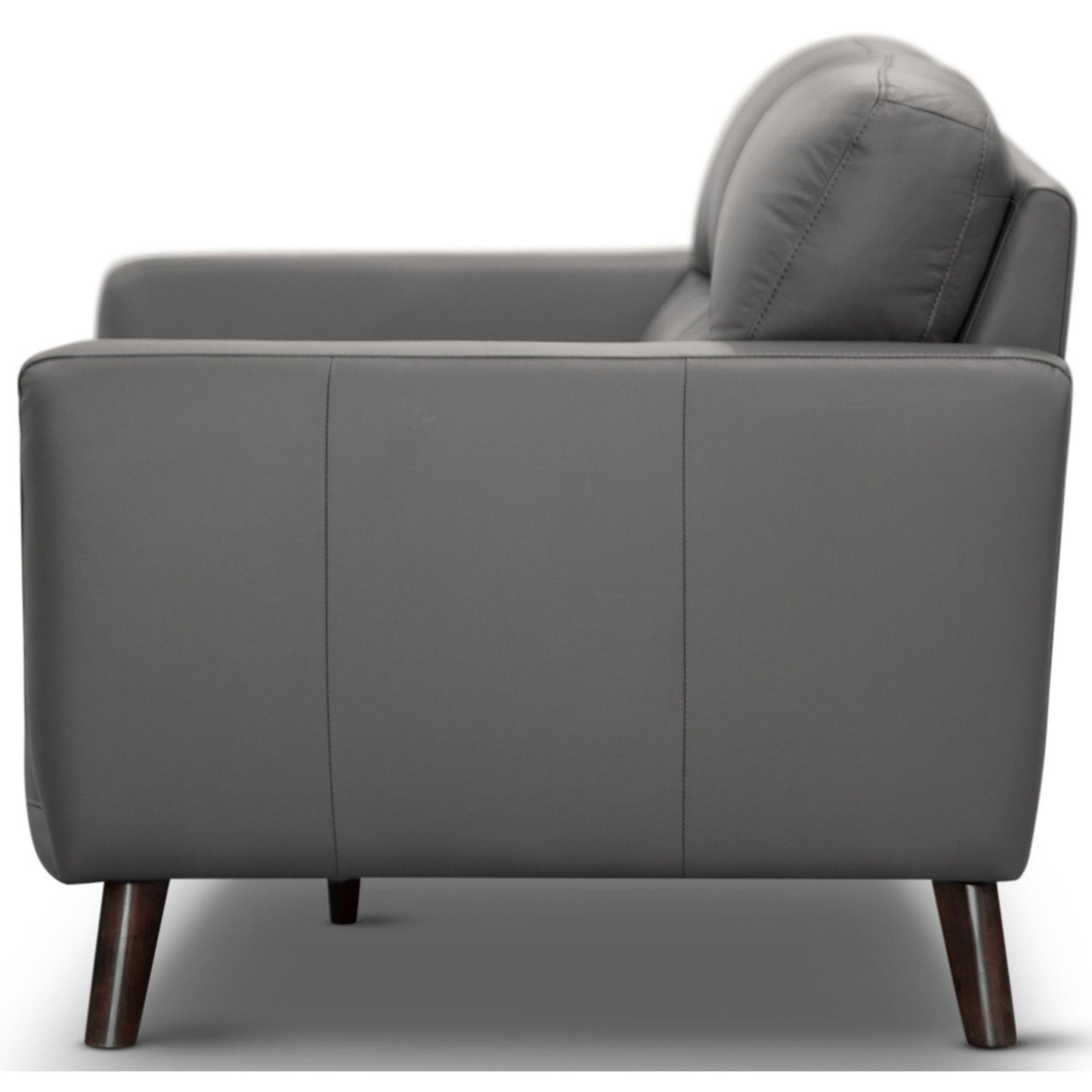 Downy Genuine Leather Sofa 3 Seater Upholstered Lounge Couch - Gunmetal