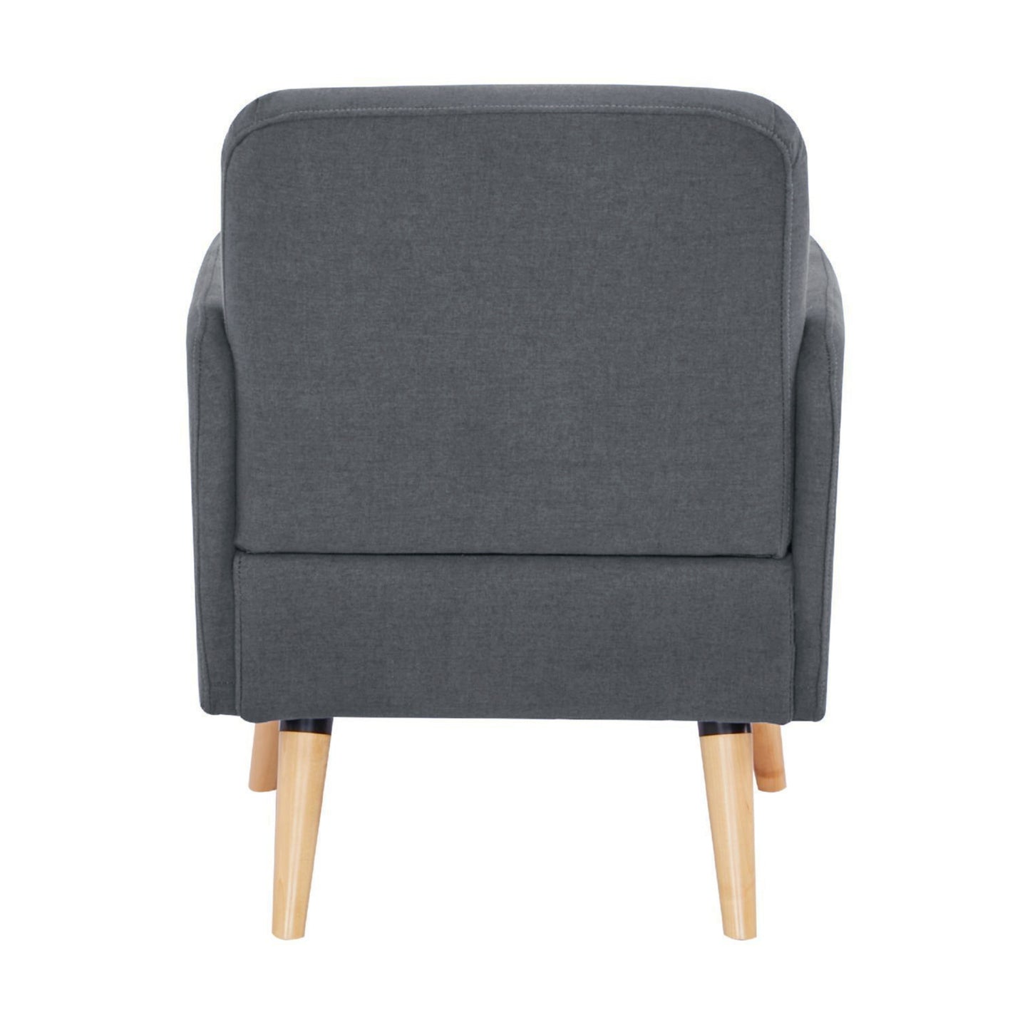 Brianna 1 Seater Sofa Arm Chair Fabric Uplholstered Lounge Couch - Dark Grey