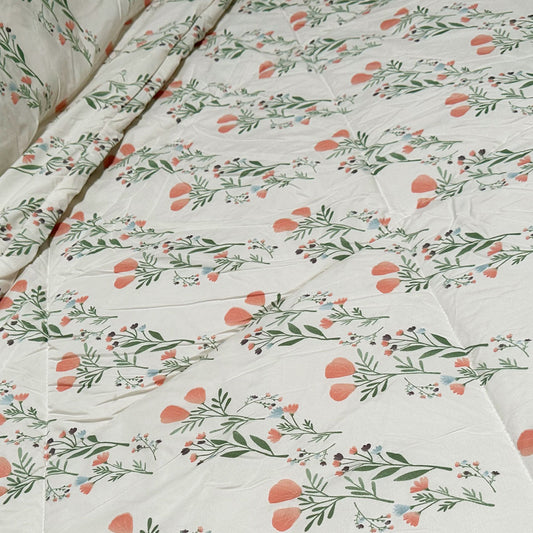 Hotel Living 3 Pce Light Weight Comforter Set Queen/King Corbett Floral Coral