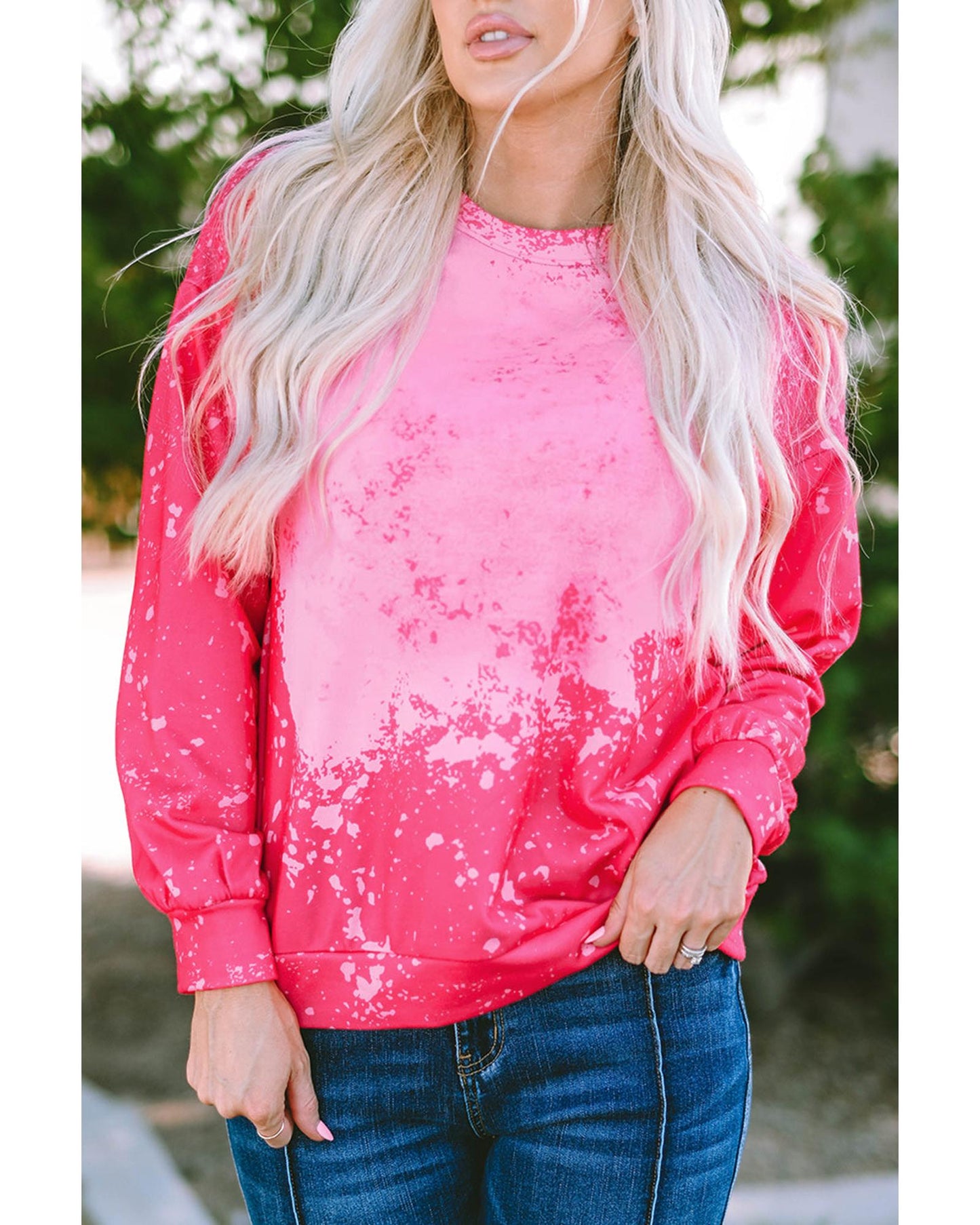 Azura Exchange Long Sleeve Tie Dye Pullover Sweatshirt - L