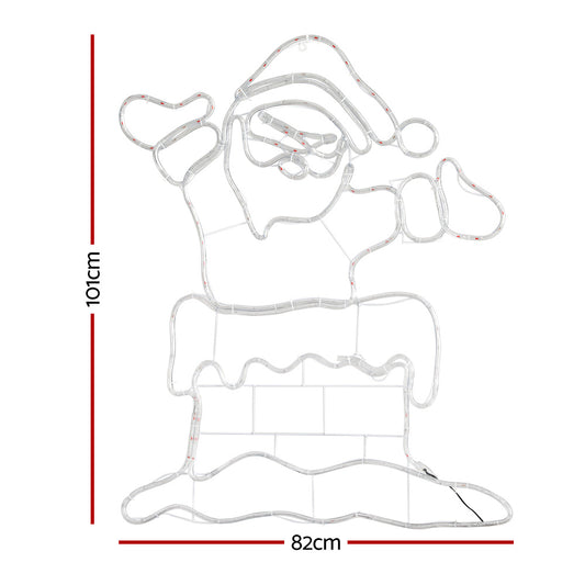 Jingle Jollys Christmas Lights Motif LED Light Outdoor Decorations 101cm Santa