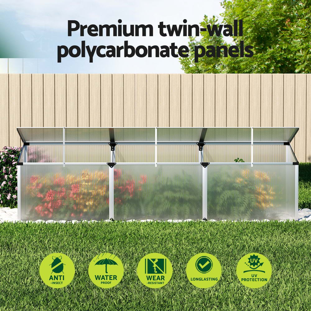 Greenfingers Aluminium Greenhouse 180x50x50 cm Green House Polycarbonate Garden