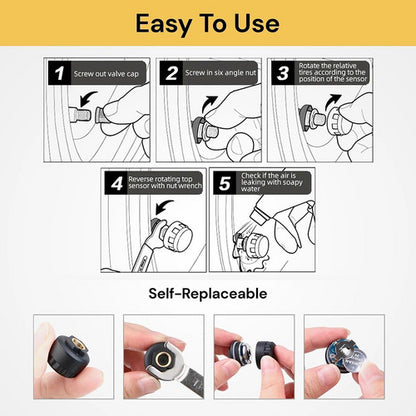 Car TPMS Wireless Car Tire Tyre Pressure Monitor System LCD Tester + 4 Sensors