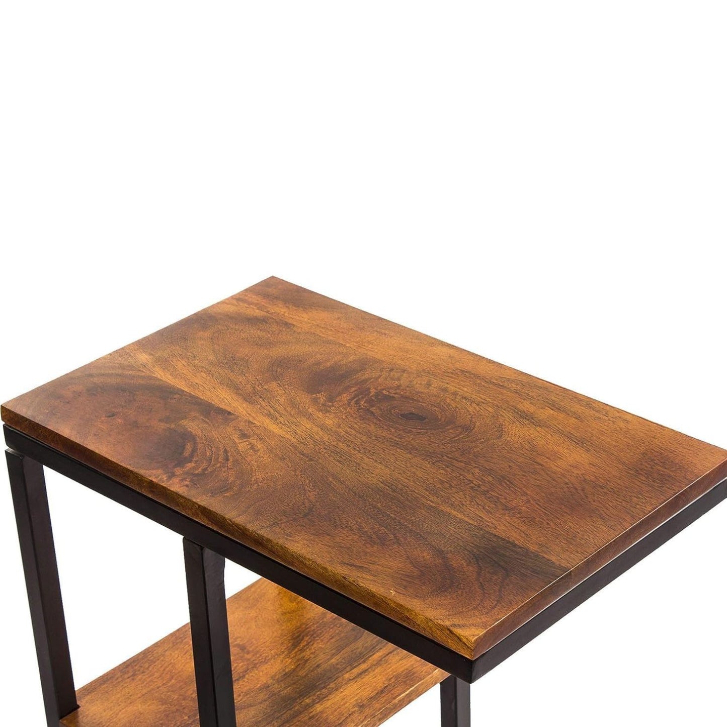 EKKIO C-Shaped 2-tier End Table with Anti Slip Base (Walnut) EK-CST-101-YXH