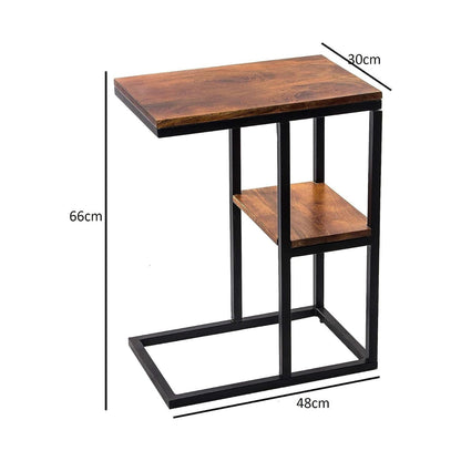 EKKIO C-Shaped 2-tier End Table with Anti Slip Base (Walnut) EK-CST-101-YXH