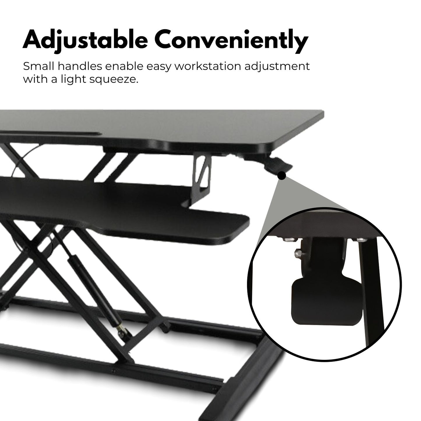 EKKIO Adjustable Standing Desk Riser Stand Up Desk Converter (Black) EK-DSR-101-MS