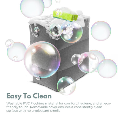 GOMINIMO Inflatable Travel Foot Rest Pillow with Adjustable Three Layers Height (Grey) GO-IFRP-101-TR