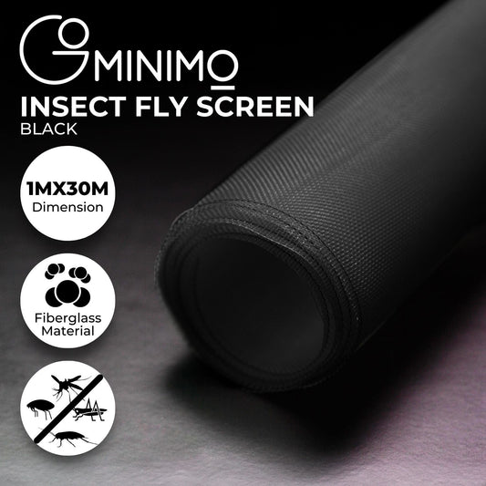 GOMINIMO Window Fly Screen Net Mesh 30M (Black) GO-FWM-100-SY