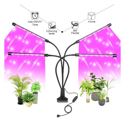 NOVEDEN Plant Grow Light 4 Head Grow Lamp