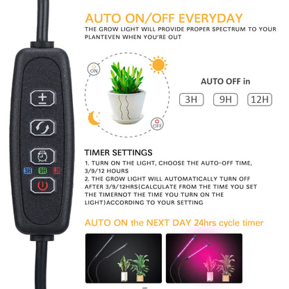 NOVEDEN Plant Grow Light 4 Head Grow Lamp