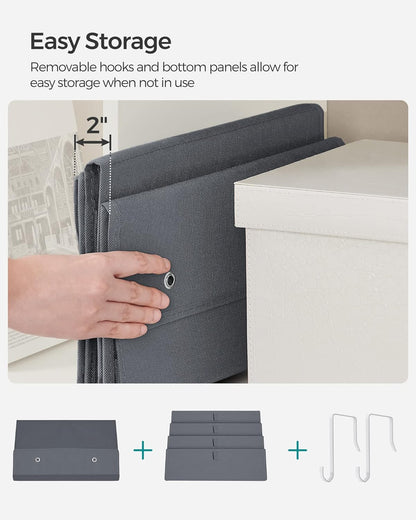 SONGMICS Hanging Closet Organizers and Storage with 4 Compartments Gray RDH04G