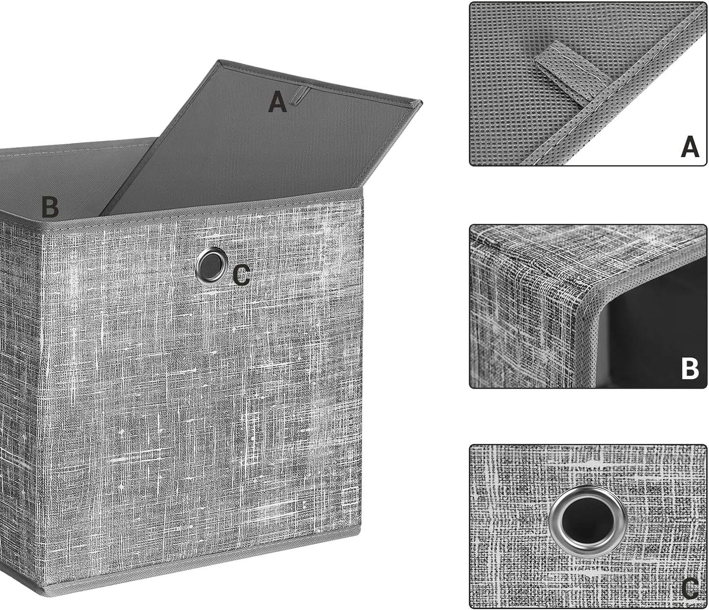 SONGMICS Storage Boxes 6 packs Non-Woven Fabric Grey RFB002G02V1