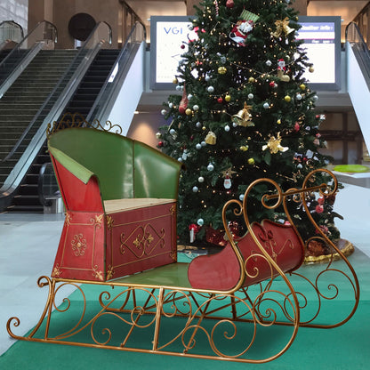 Christabelle Jumbo Life Size 210cm Rustic Christmas Sleigh Display Steel Art Christmas Decoration