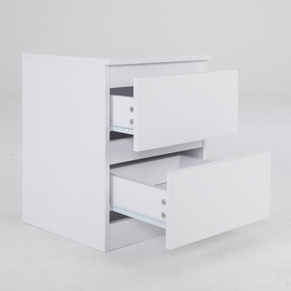 2X Bedside Table Side Storage Cabinet Nightstand Bedroom 2 Drawer JOSS BLACK