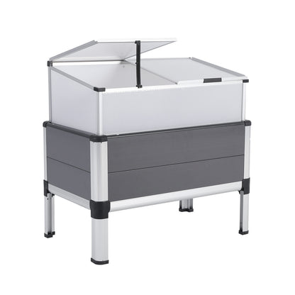 Cold Frame Greenhouse Cover Raised Garden Bed Stand Planter GREY