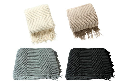 Tessa Throw Rug Blanket - Black