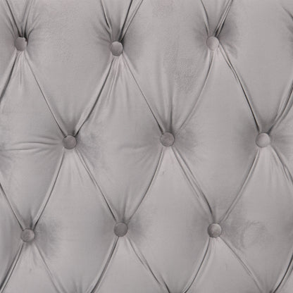 Madeline Range - Light Grey Velvet Fabric - Silver Trims