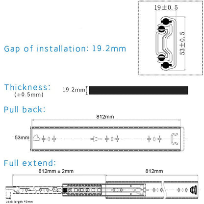 32in Pair 150KG Heavy Duty Drawer Slides Rails Runners Locking Ball Bearing