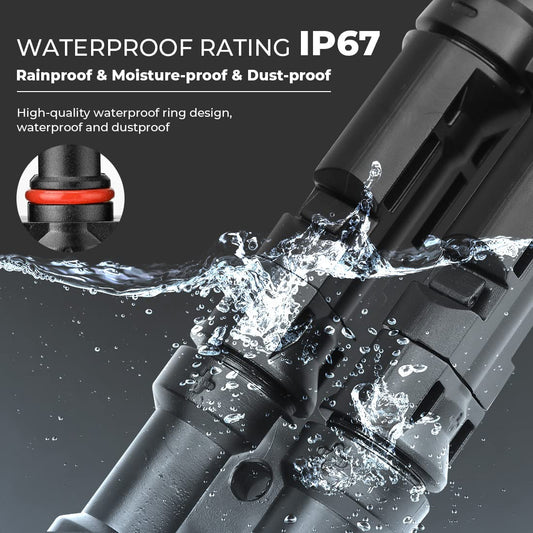 1 Pair 2 To 1 2 branch Waterproof T Branch Cable Connectors Solar PV Panel Connector Male & Female