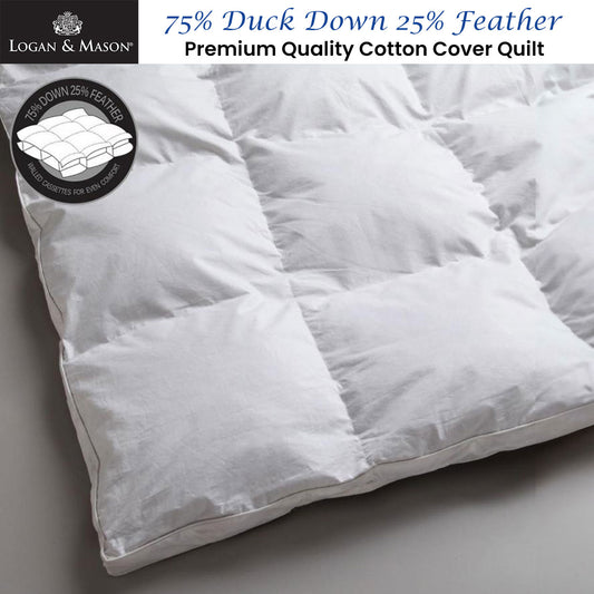 Logan and Mason 75% Duck Down 25% Feather Premium Quality Quilt Double