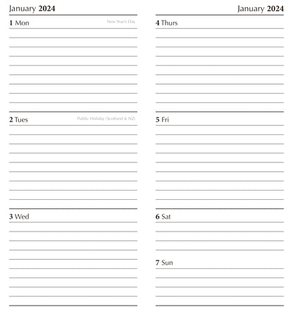 Dogs & Puppies - 2024 Flexi Pocket Diary Premium Planner Christmas New Year Gift