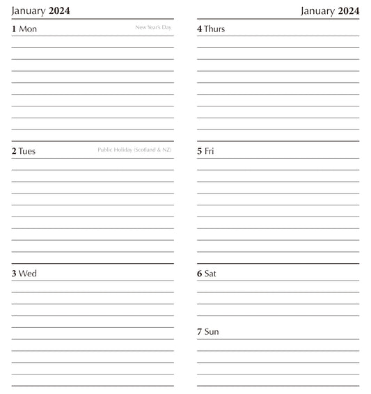 Dogs & Puppies - 2024 Flexi Pocket Diary Premium Planner Christmas New Year Gift