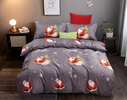 Christmas Santa Queen Size Quilt/Duvet Cover Set