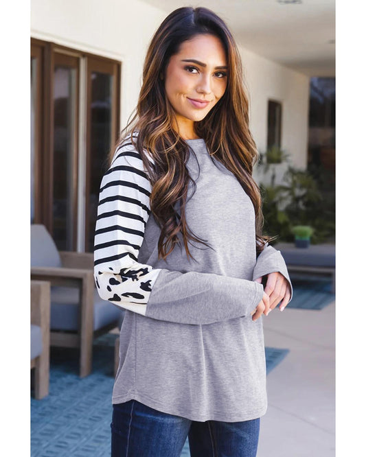 Azura Exchange Animal Print Long Sleeve Top - M