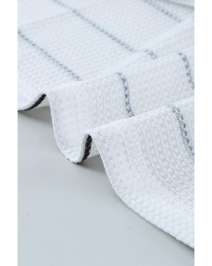 Azura Exchange Buttoned Color Block Waffle Knit Shirt - L