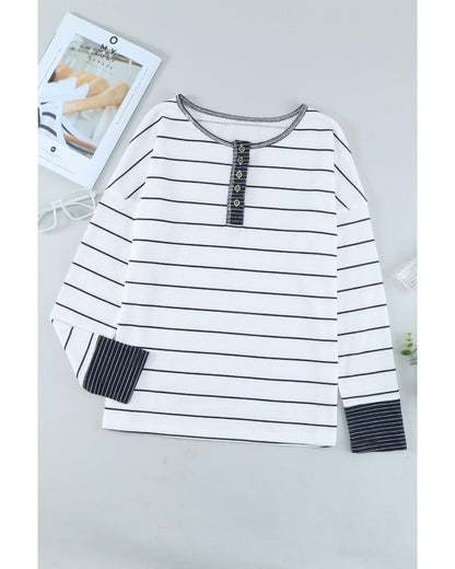 Azura Exchange Buttoned Color Block Waffle Knit Shirt - L