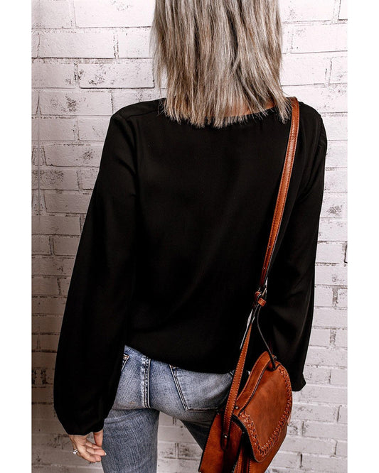 Azura Exchange Bubble Sleeve Blouse - S