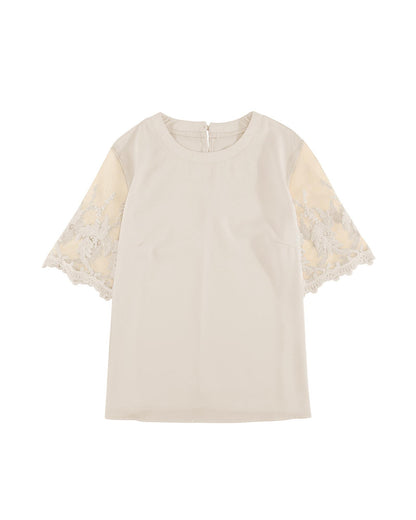 Azura Exchange Lace Sleeve Patchwork Top - M