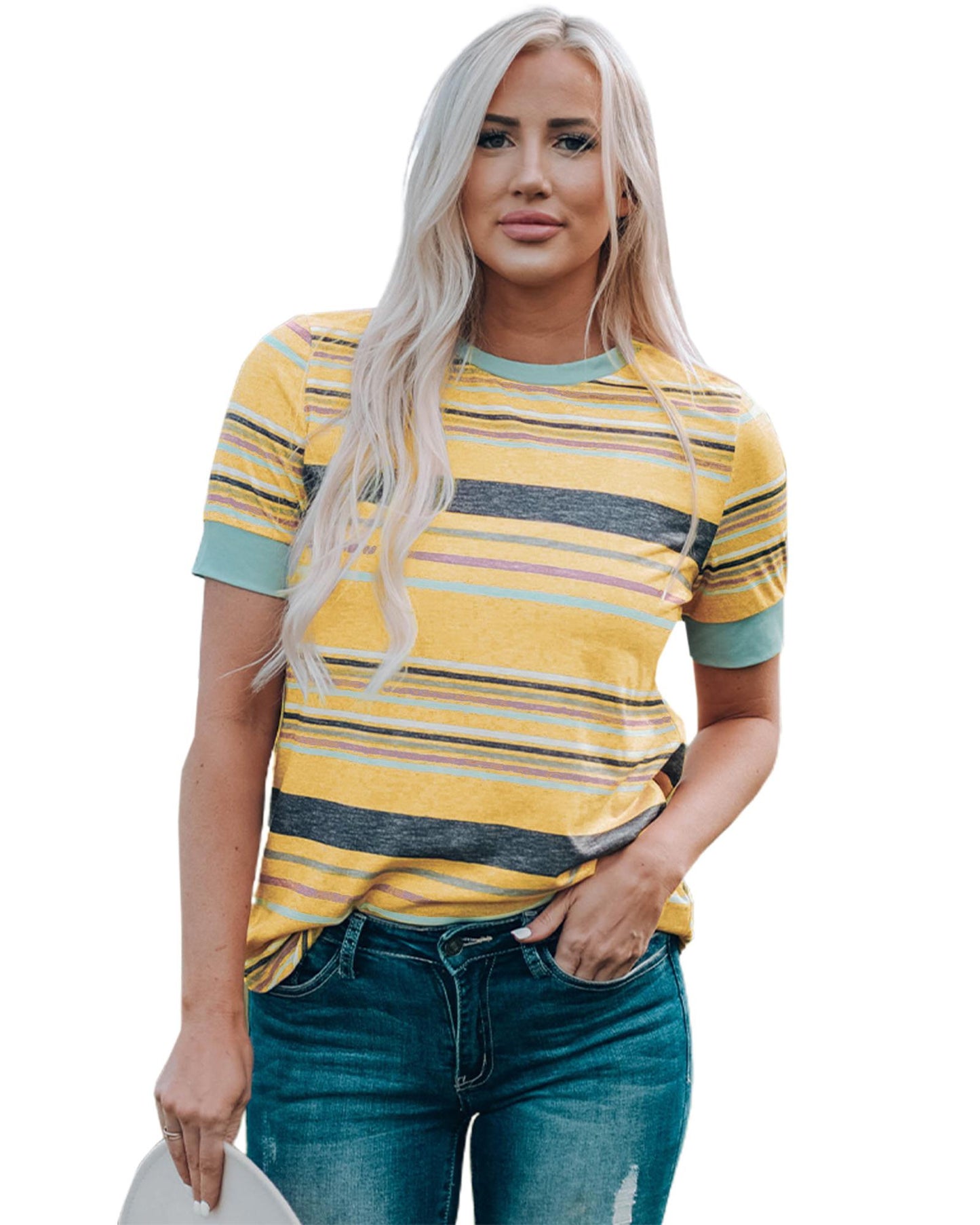 Azura Exchange Luxury Striped Crew Neck T-Shirt - XL
