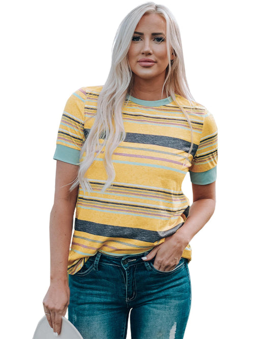 Azura Exchange Luxury Striped Crew Neck T-Shirt - XL