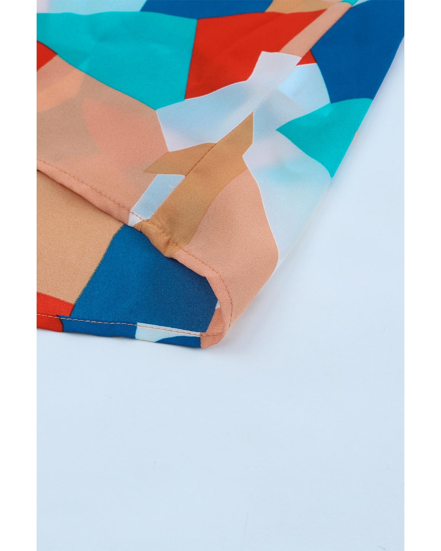 Azura Exchange Abstract Pattern Ruffled Puff Sleeve Blouse - M