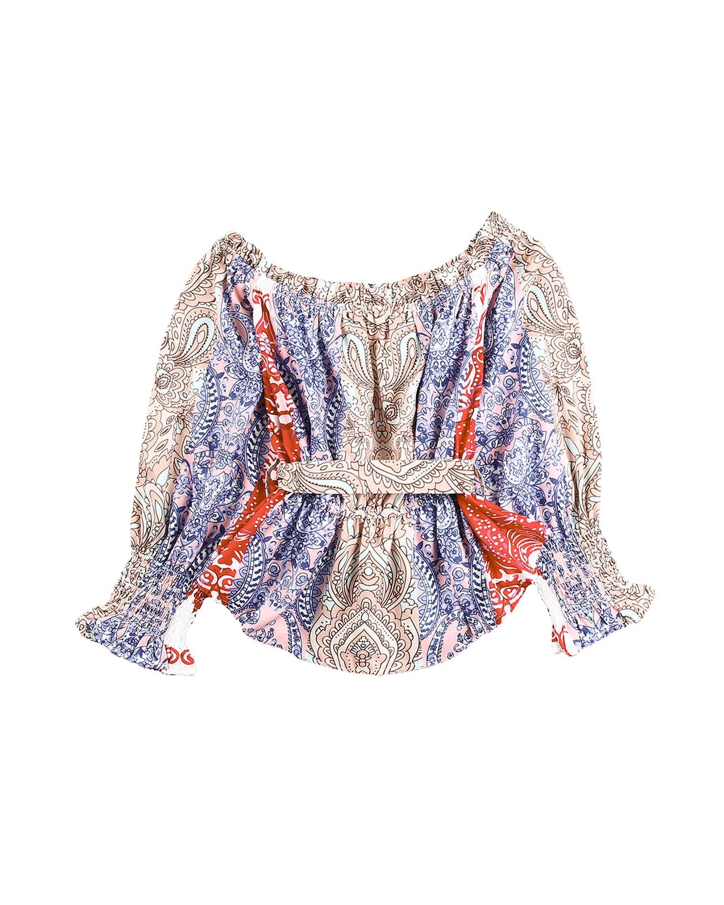 Azura Exchange Bohemian Floral Print Off Shoulder Blouse - S