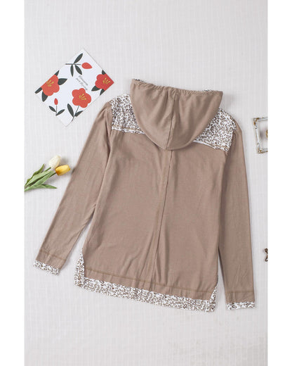 Azura Exchange Buttoned Patchwork Long Sleeve Hoodie - S