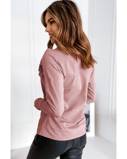 Azura Exchange Asymmetric Ribbon Tie Top - L