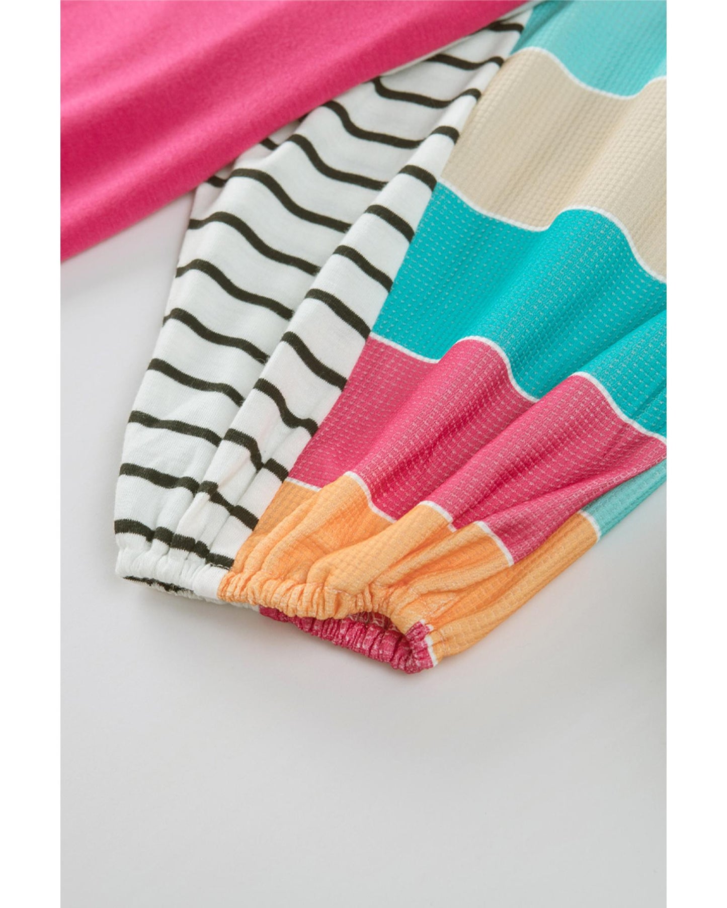 Azura Exchange Bubble Sleeve Stripe Color Block Top - S