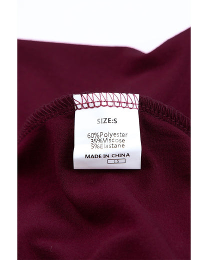 Azura Exchange Burgundy Camouflage Striped Leopard Splicing Blouse - M